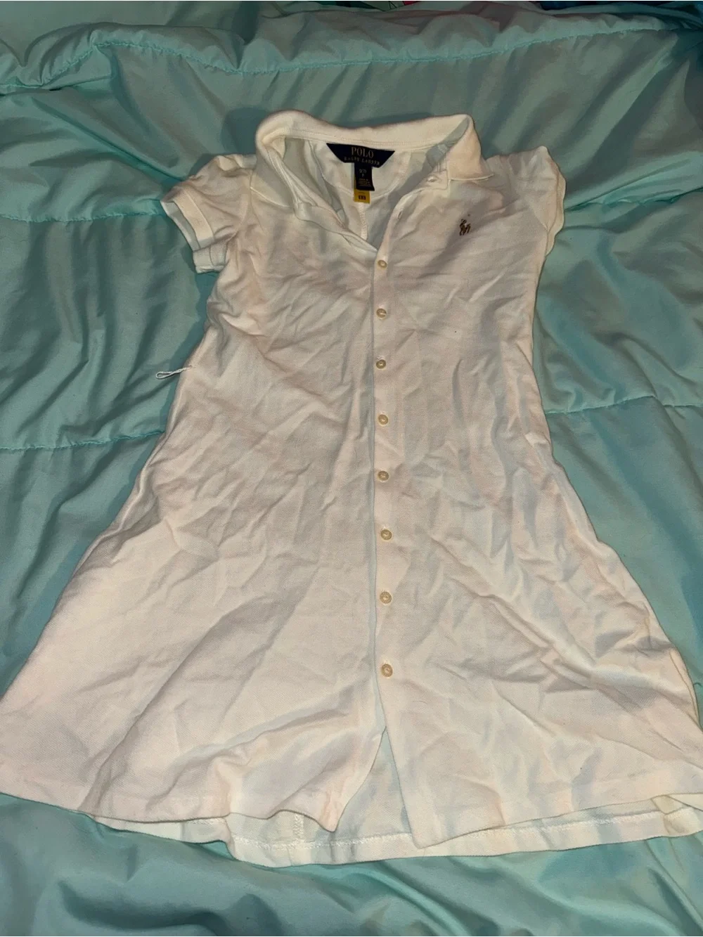 Ralph Lauren White Polo Button-Front Dress